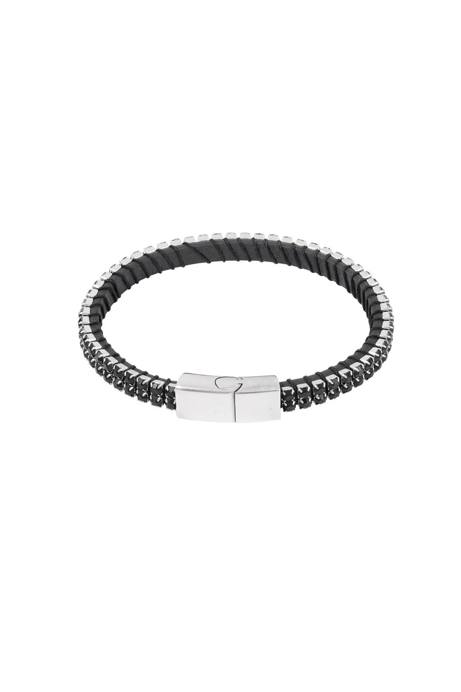 Cooles lässiges Herrenarmband - schwarz/silber h5Bild2