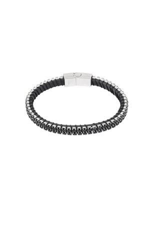 Cool casual men's bracelet - black/Silver color h5 