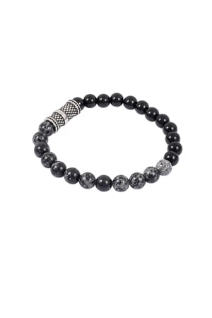 Cool men's bracelet with beads - black/Silver color  h5 Picture4