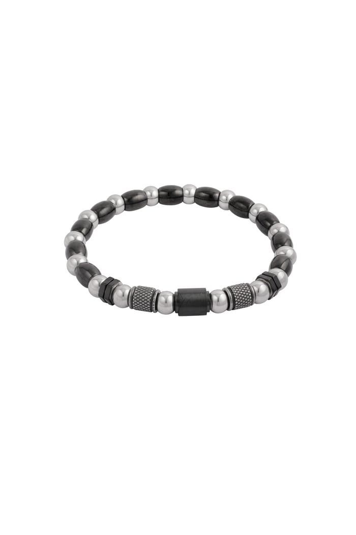 Men's bracelet zenith - black Silver color 