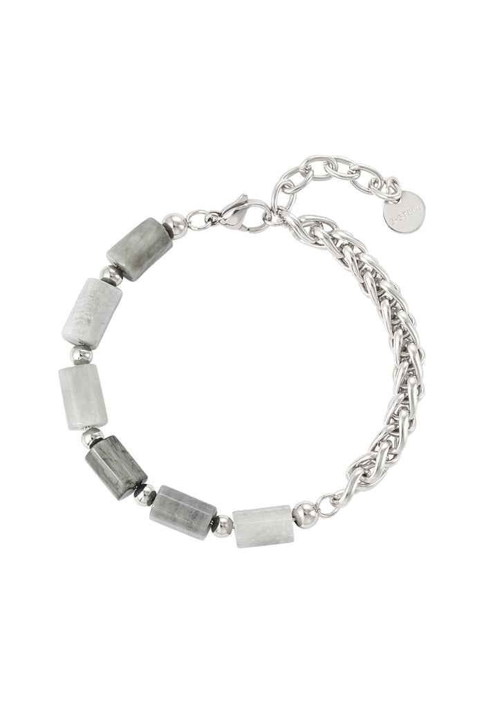 Halb verkettetes Halb-Charm-Armband – dunkelgrau 