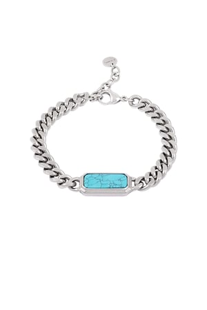 Link bracelet with stone - Silver Color color h5 