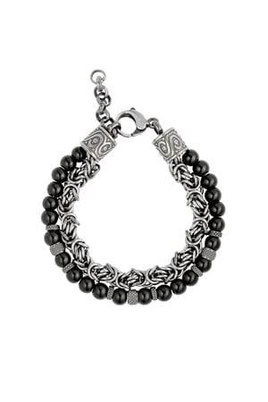 Men's bracelet nexus - black Silver color h5 