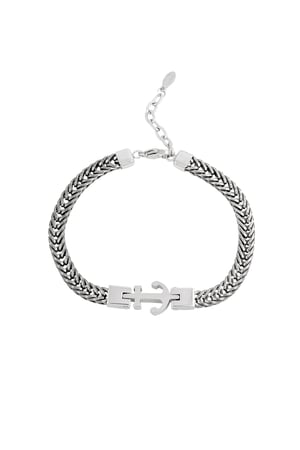 Men's bracelet anchor cuff - Silver Color color h5 Picture3