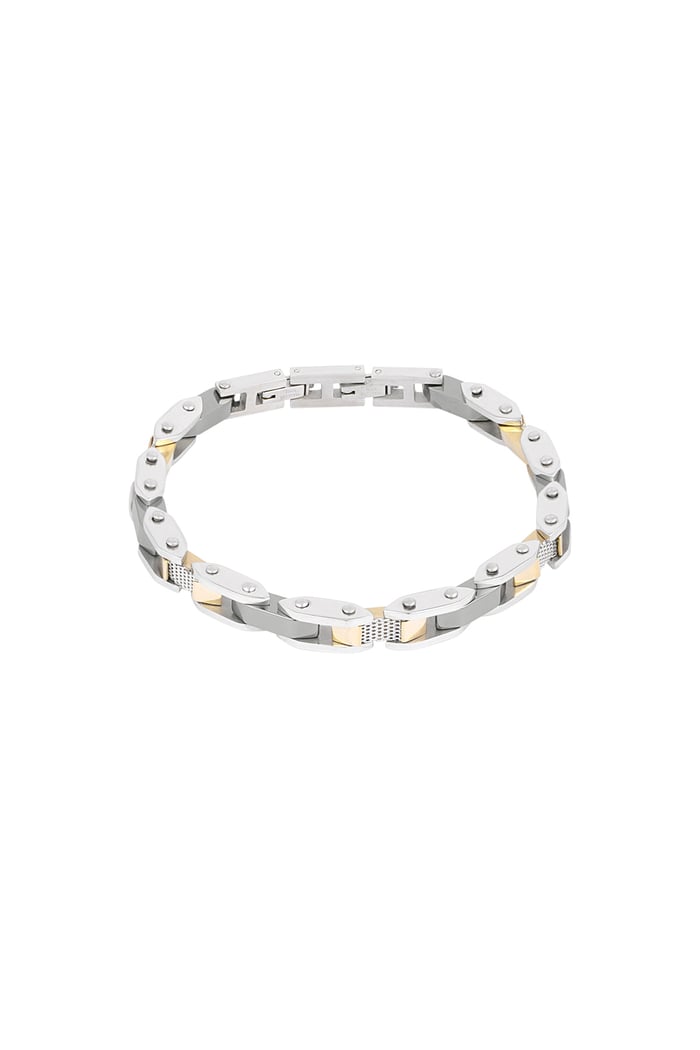 Men's bracelet summit band - silver color gold 