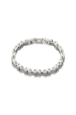 Simple linked men's bracelet - Silver Color color h5 