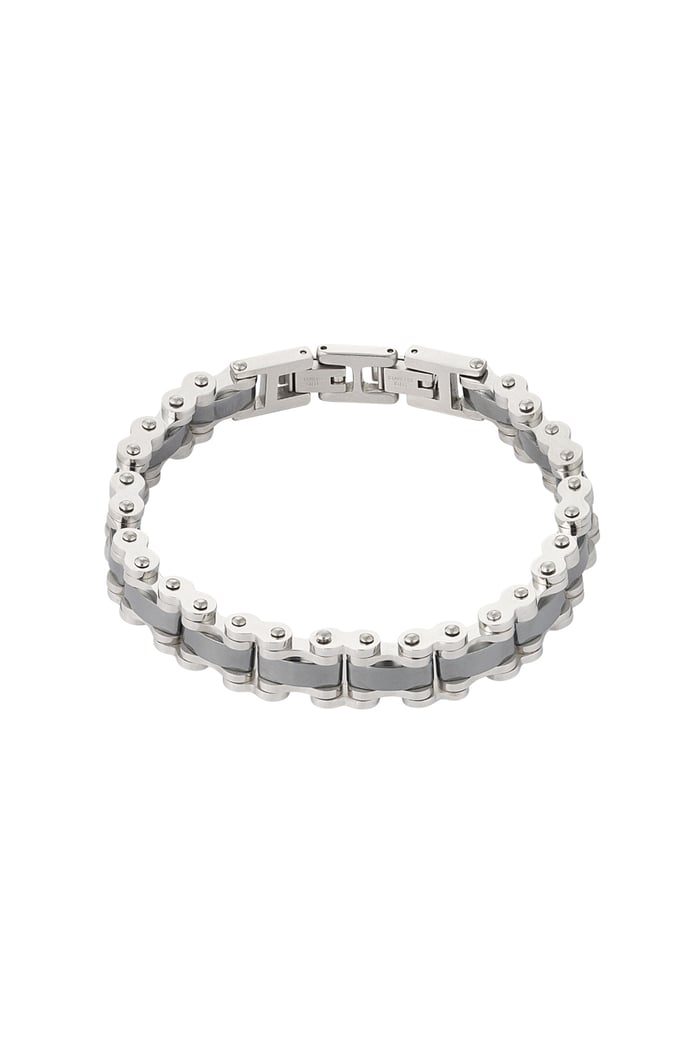 Simple linked men's bracelet - Silver Color color 