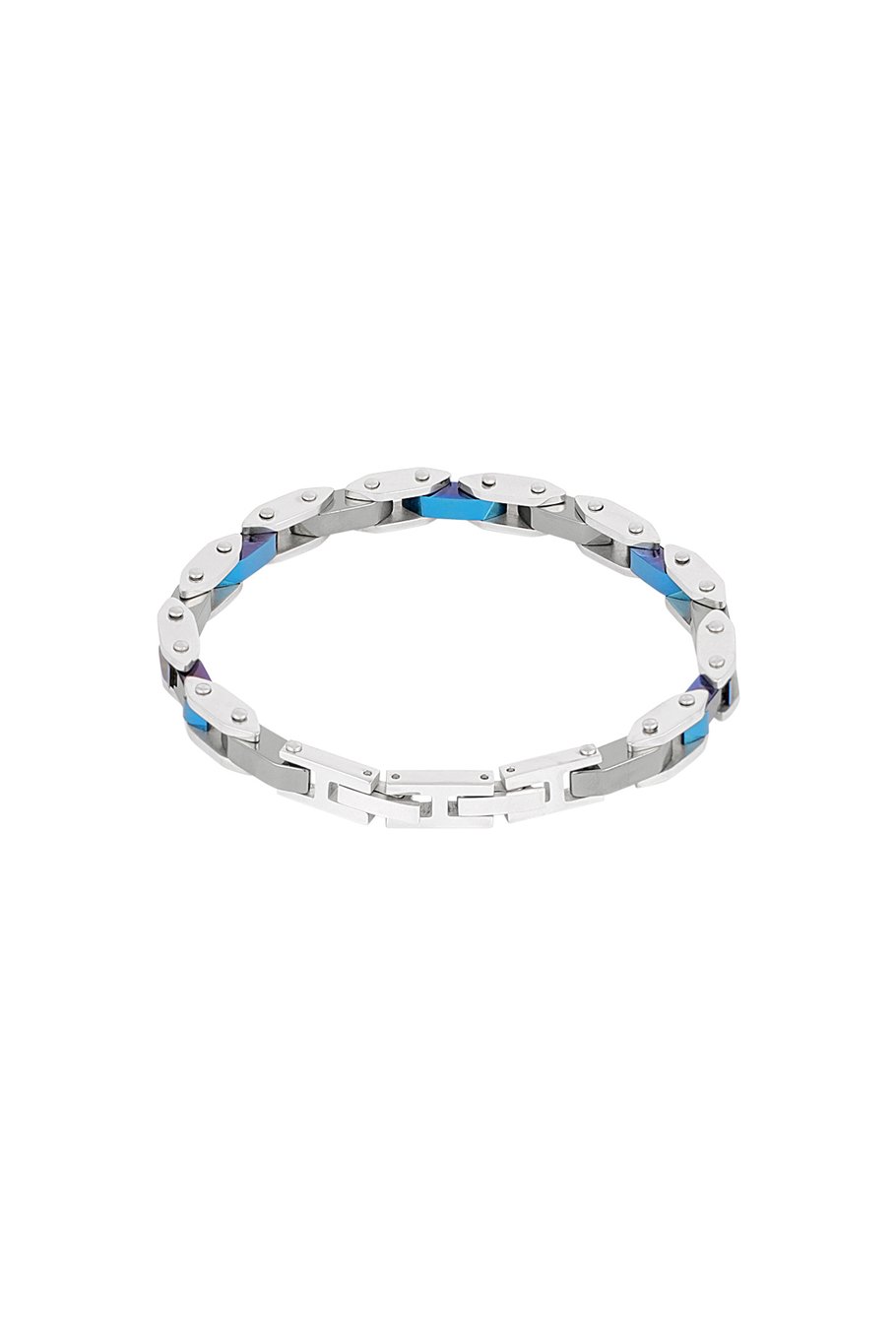 Men's bracelet evo strap silver blue
