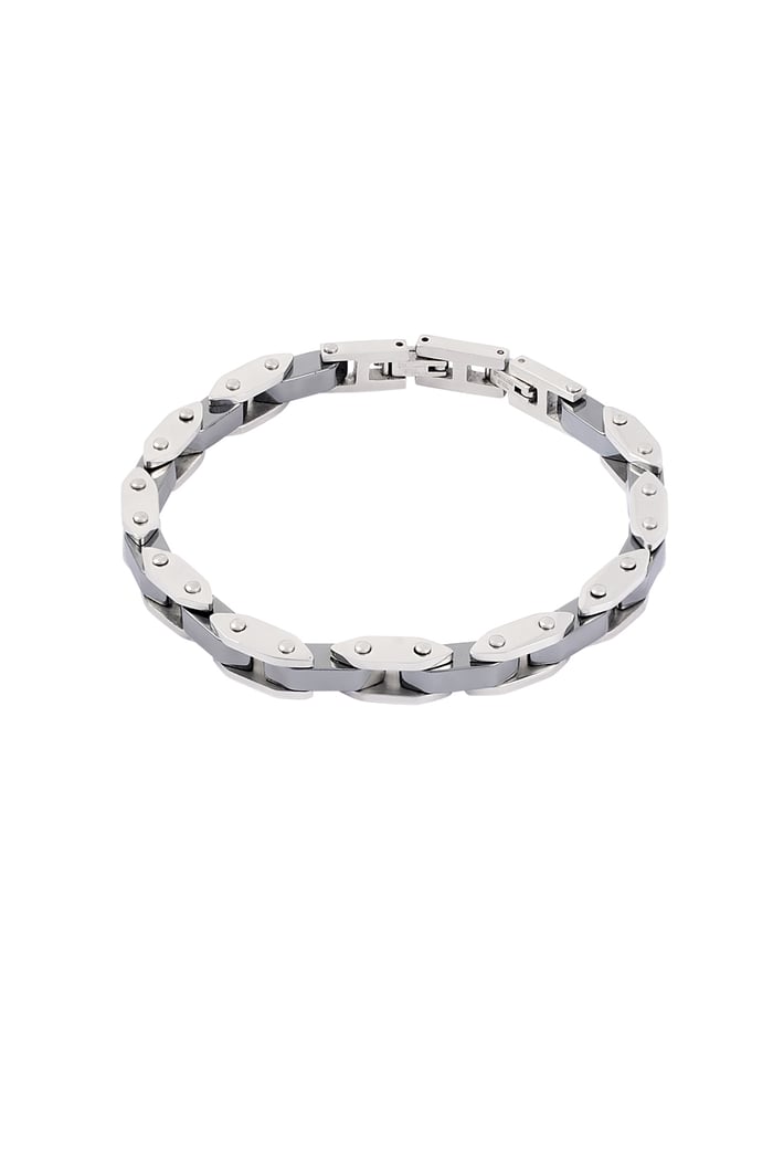 Double chained men's bracelet - Silver Color color 