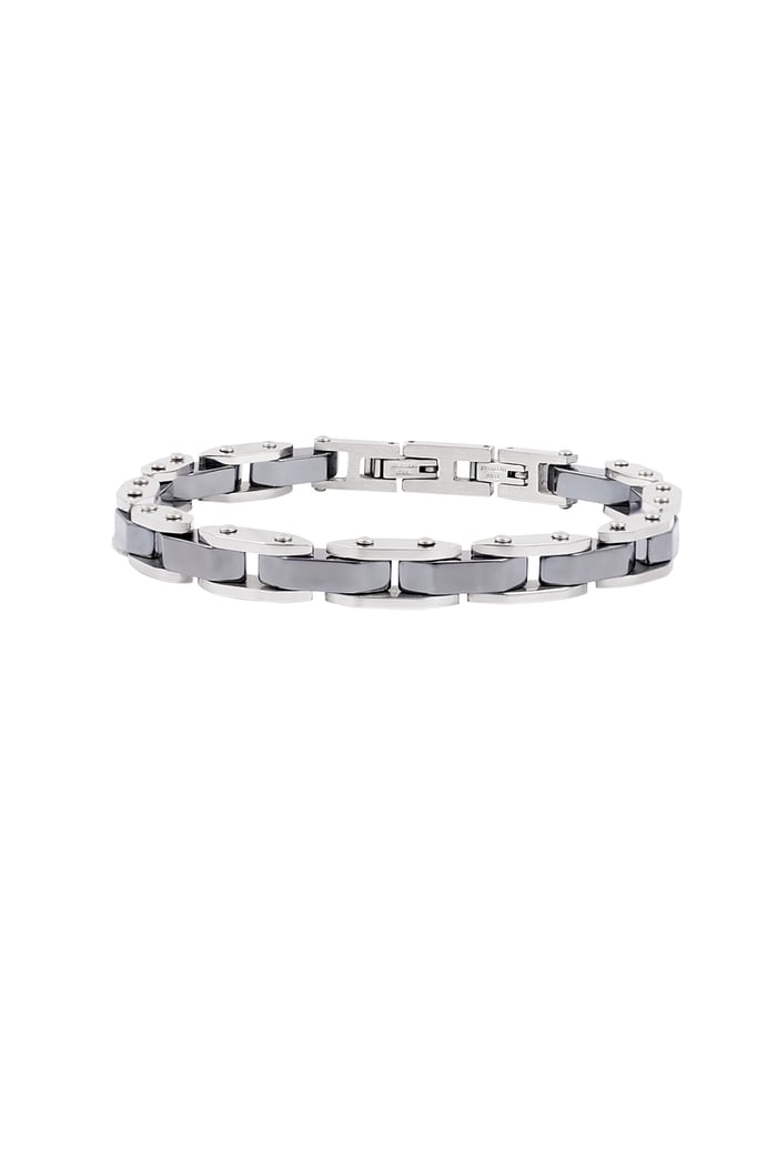 Double chained men's bracelet - Silver Color color Picture5