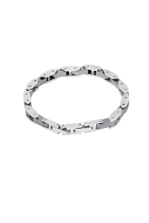 Double chained men's bracelet - Silver Color color h5 Picture6