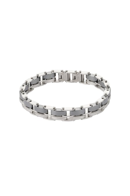 Double-linked men's bracelet - Silver Color color