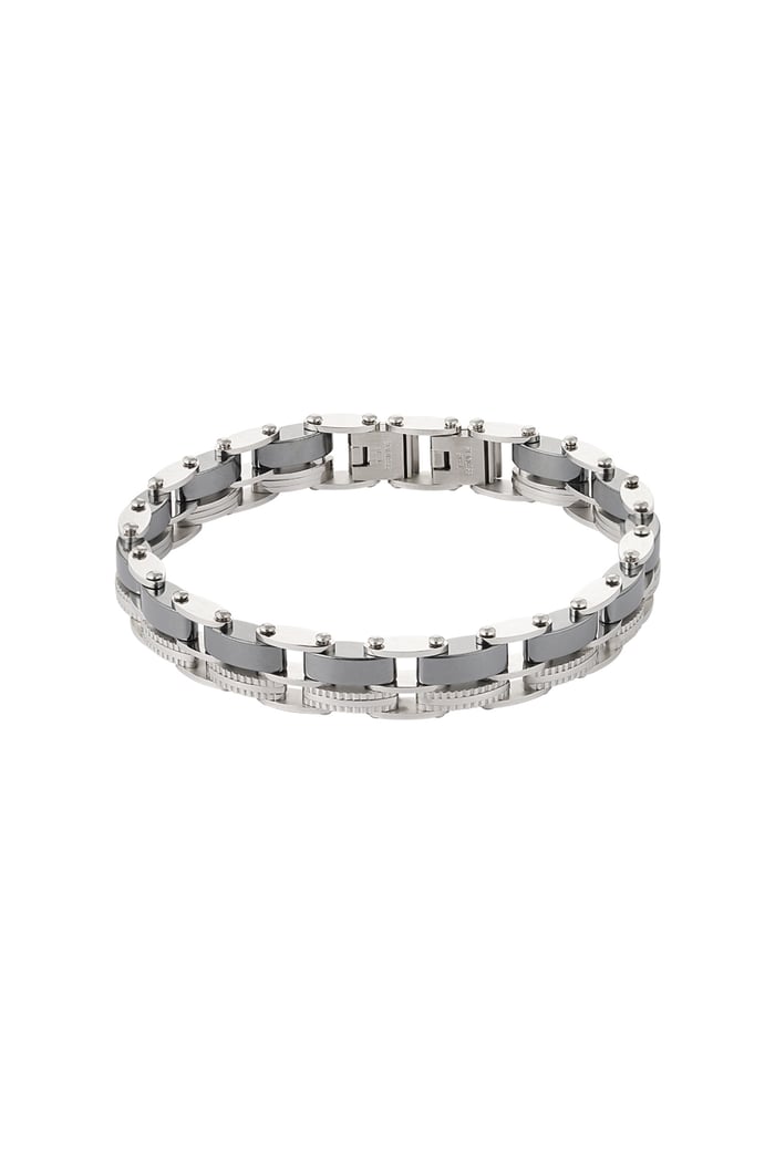 Double-linked men's bracelet - Silver Color color 