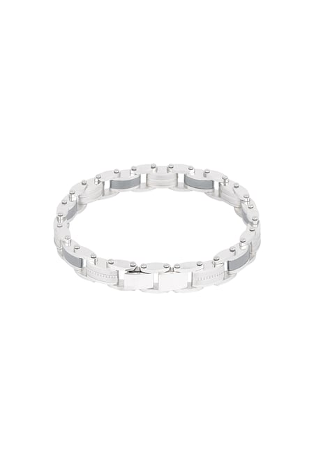 Gliederarmband für Herren aus Stahl – Silber – 1 cm 2