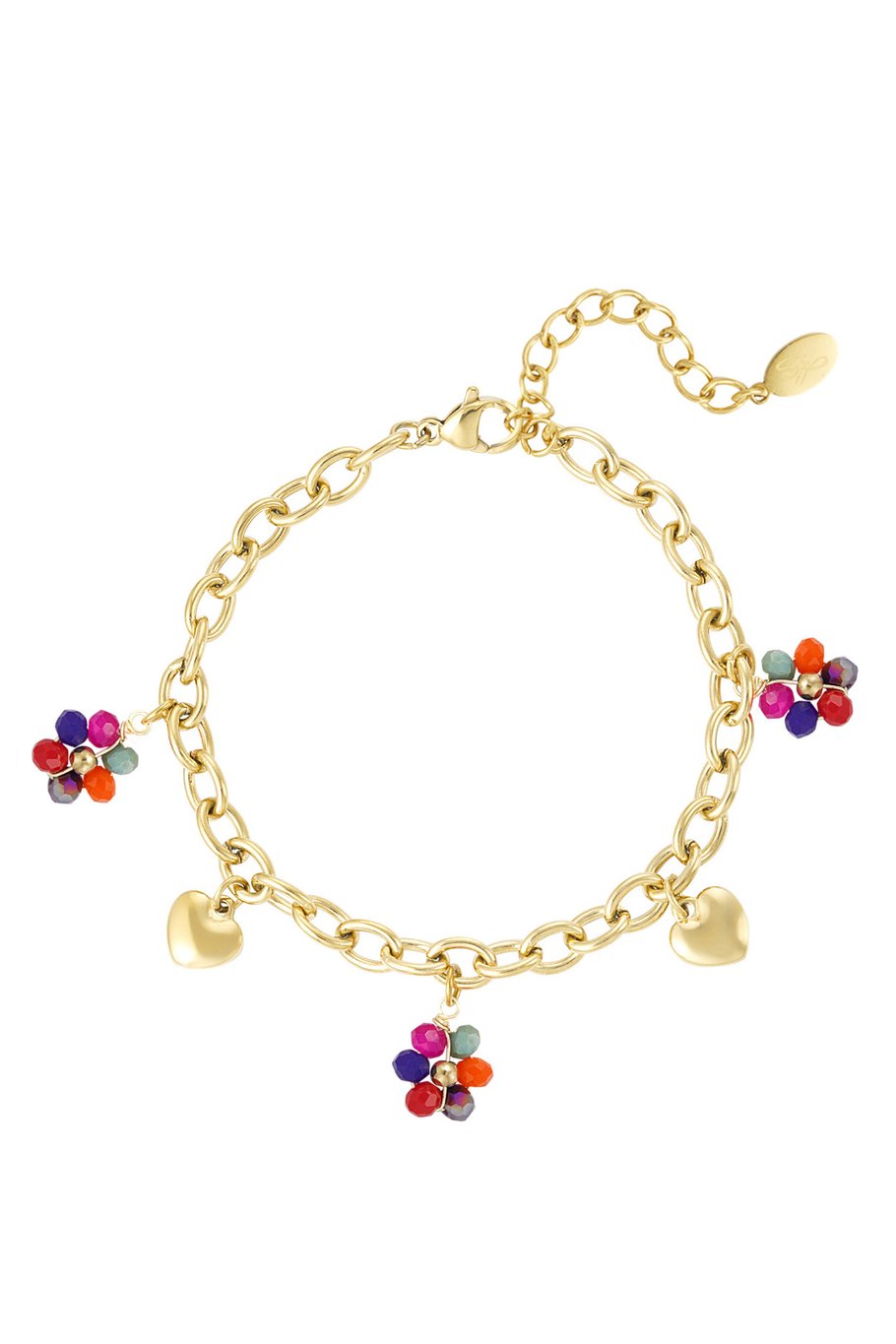 charm bracelet with colored charms 