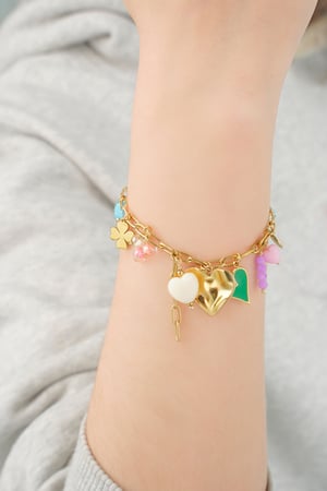 Charm bracelet colored charms - Gold color h5 Picture3