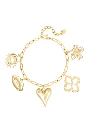 Charm bracelet floral lovers - Gold color h5 