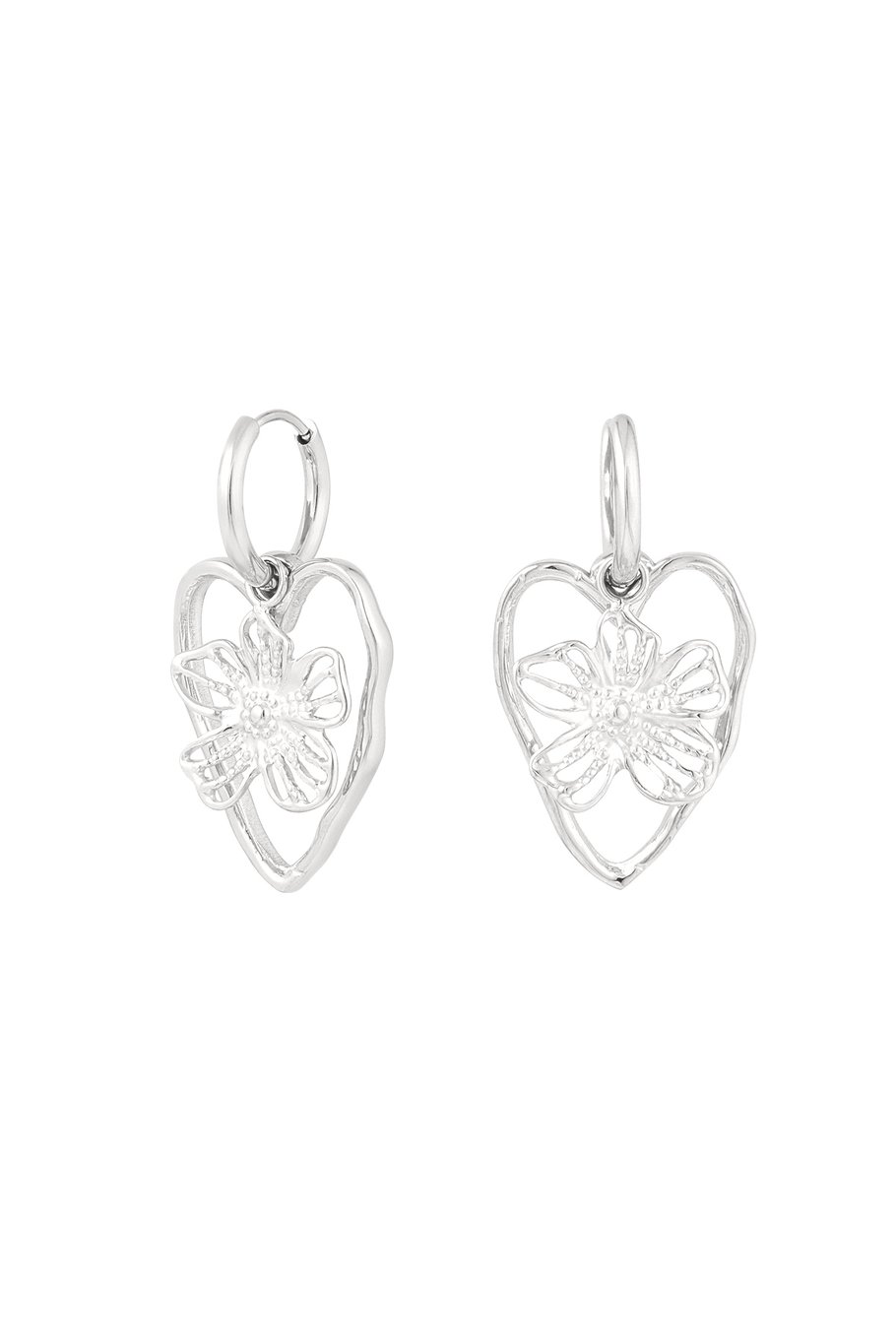 earrings statement flower heart