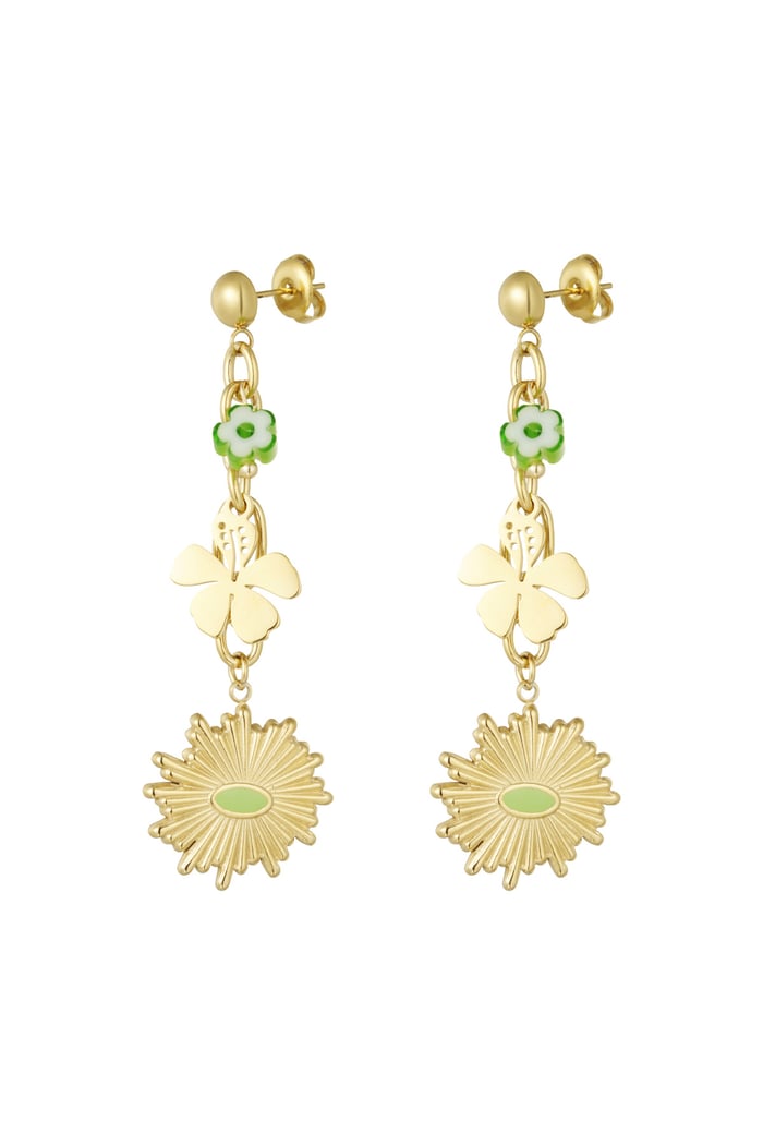 Earrings floral flawless - Gold color 