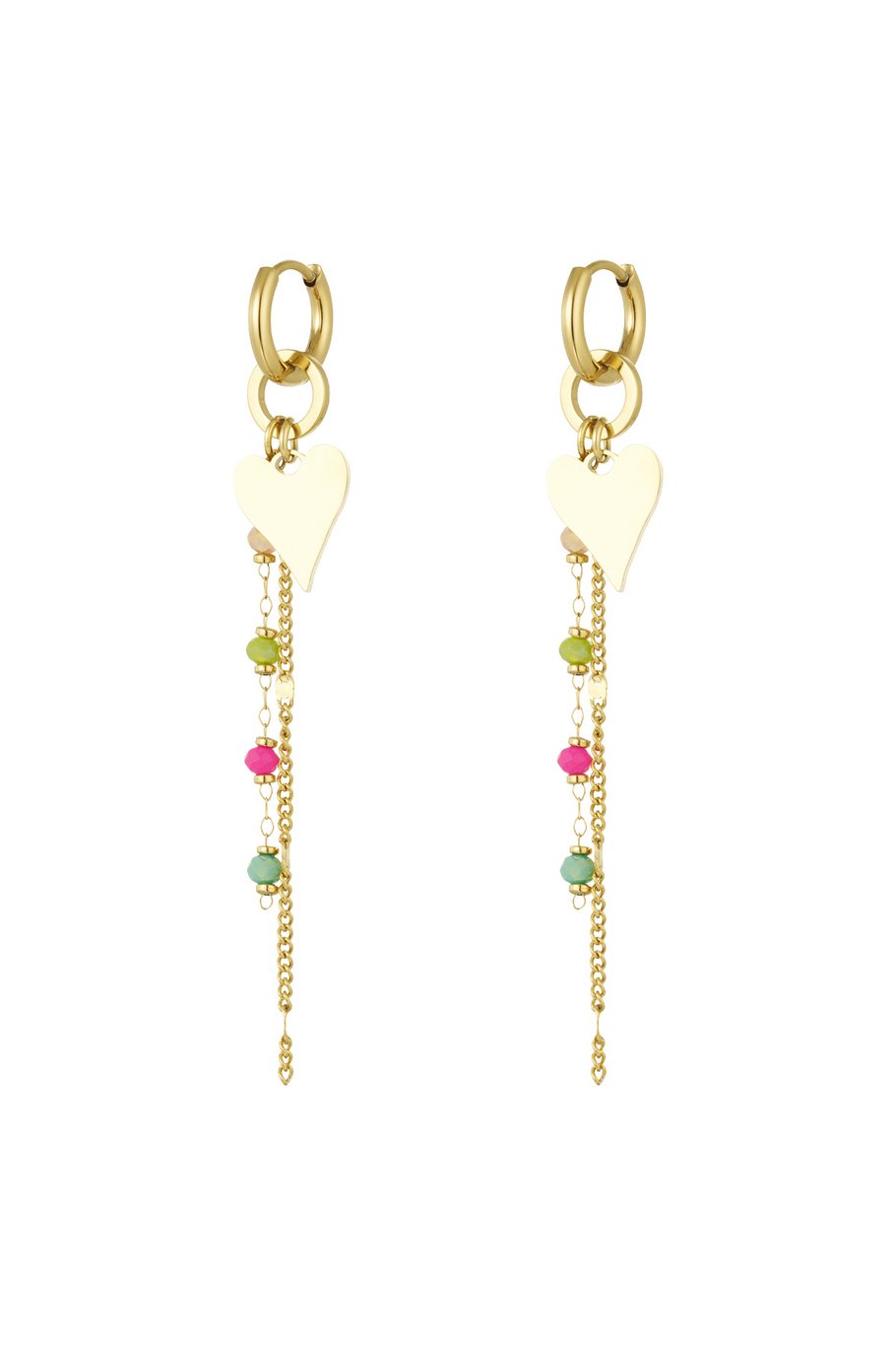 boucles d'oreilles d'amant de mastic - couleur or 