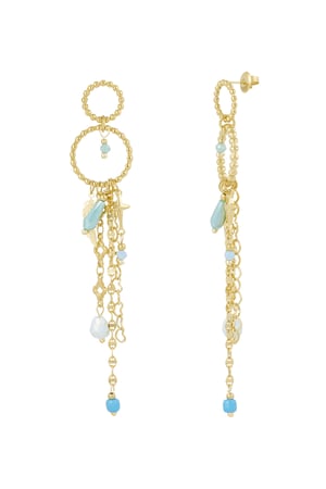 Earrings summer madness - blue Gold color h5 