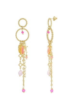 Earrings summer madness - pink Gold color h5 