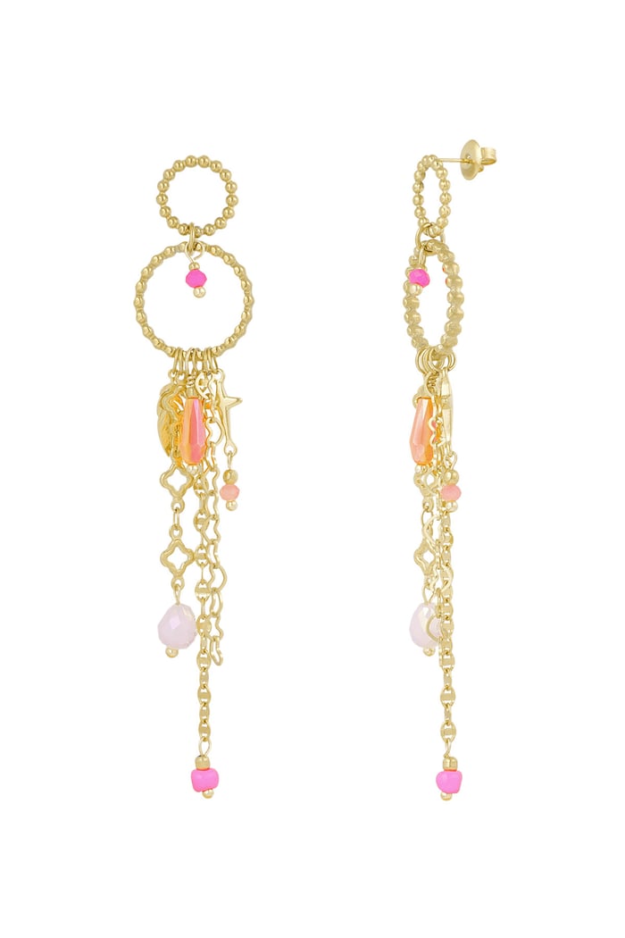 Earrings summer madness - pink Gold color 