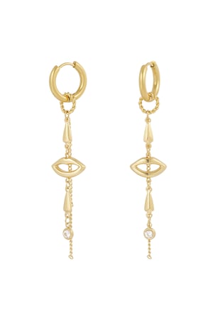 Earrings lips on fire - Gold color h5 