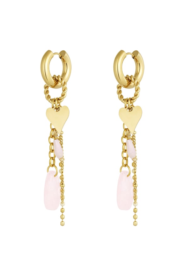 Orecchini Love rosa - rosa/Colore oro  2