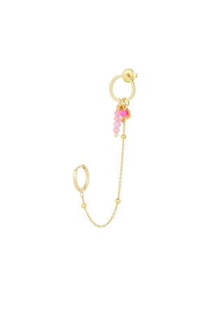 Earrings summer fling - pink Gold color h5 