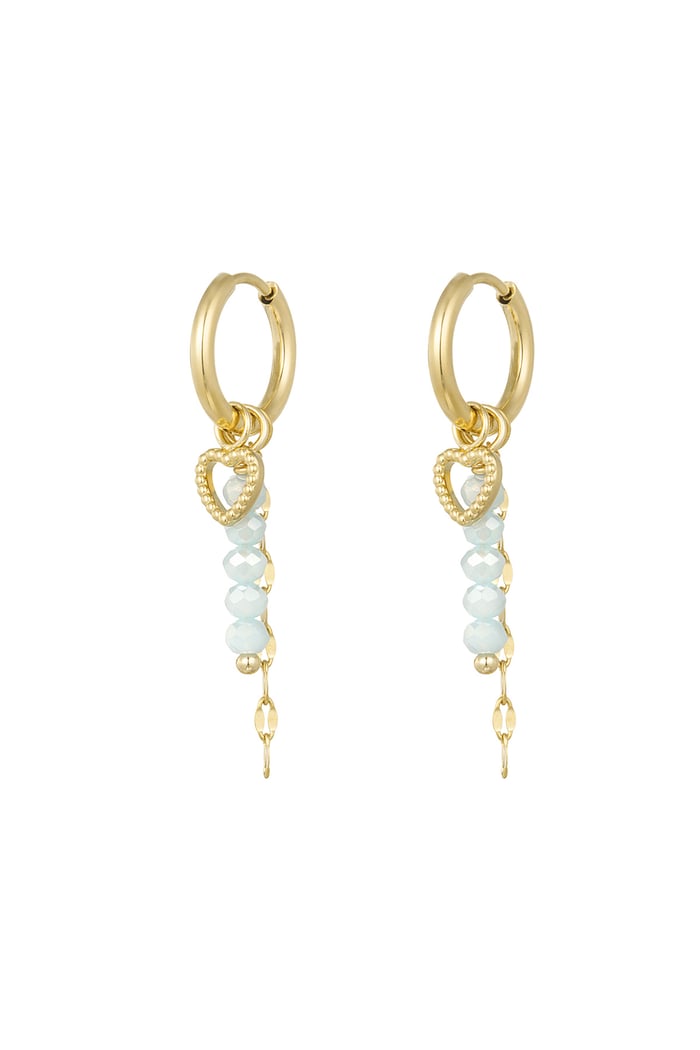 Love on top charm earrings - blue/Gold color  