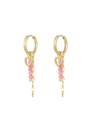 Love on top charm earrings - pink/Gold color  h5 