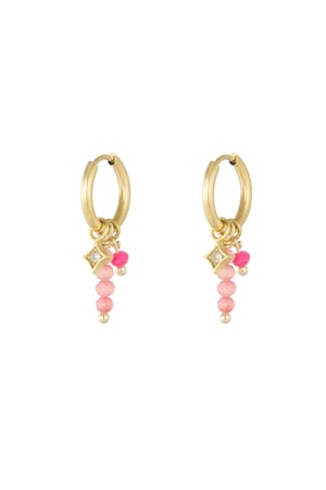 Earrings summer madness - pink Gold color h5 