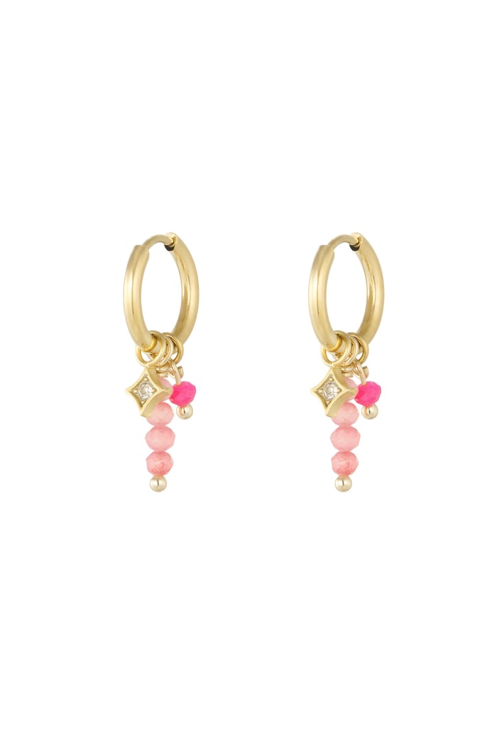 Earrings summer madness - pink Gold color 