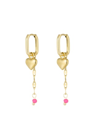 Forever love earrings - pink/Gold color  h5 