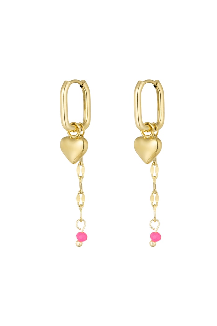 Forever love earrings - pink/Gold color  