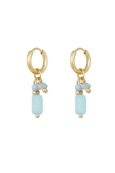 Earrings with colorful charms - orange/pink  h5 