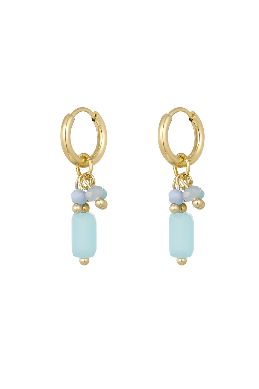 Earrings with colorful charms - orange/pink  