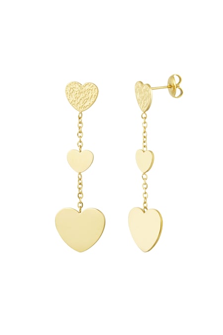 Charm earrings with Three heart-shaped 2