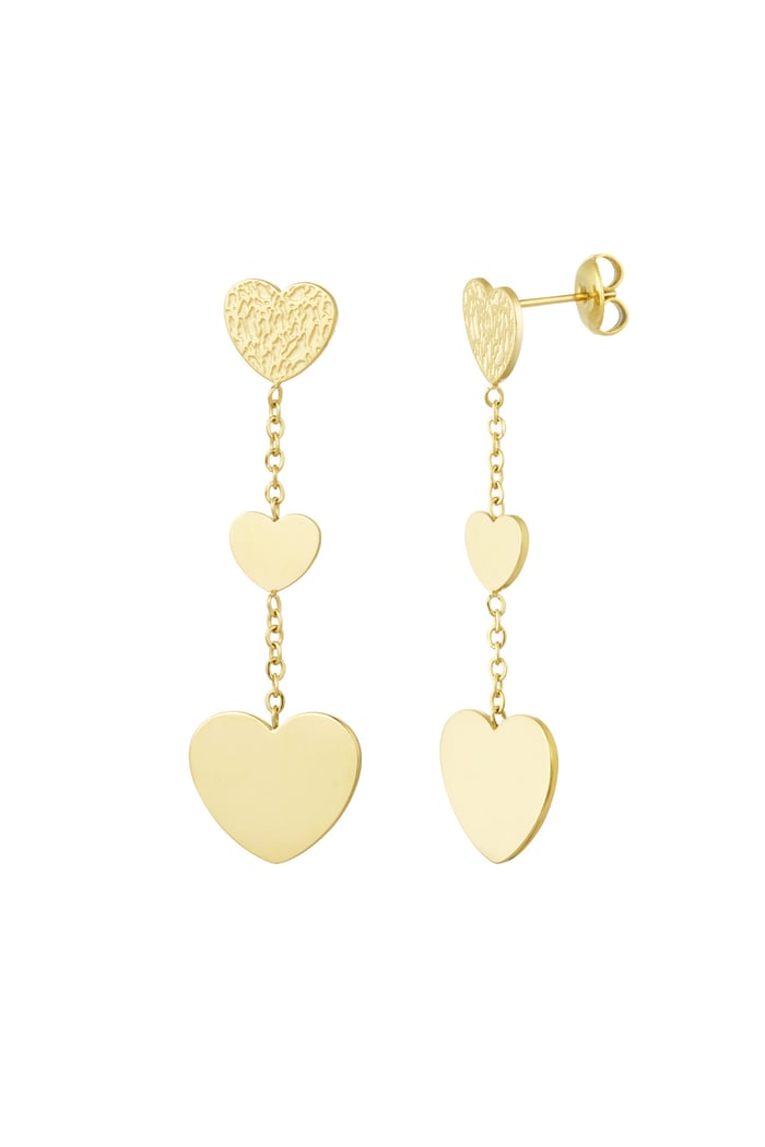 Charm earrings with Three heart-shaped 