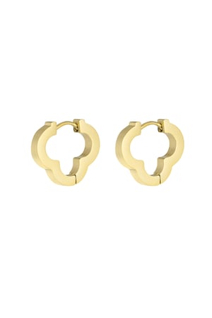 Basic clover earrings large - Gold color h5 