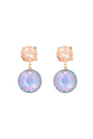 Double diamond earrings - orange/purple  h5 