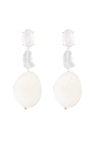 Statement glass earrings - off-white  h5 