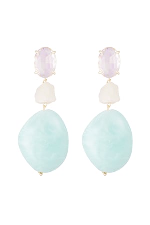 Statement glass earrings - blue/pink  h5 