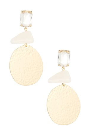 Statement beach vibe earrings - white Gold Color  h5 