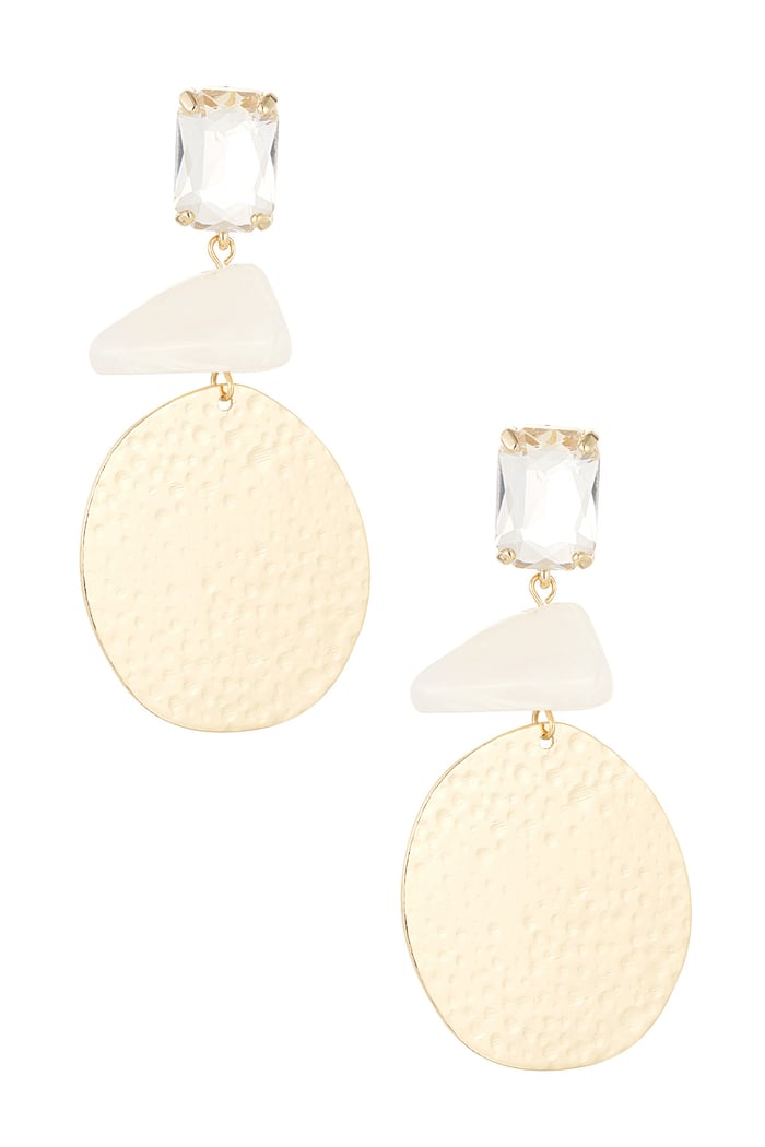 Statement beach vibe earrings - white Gold Color  