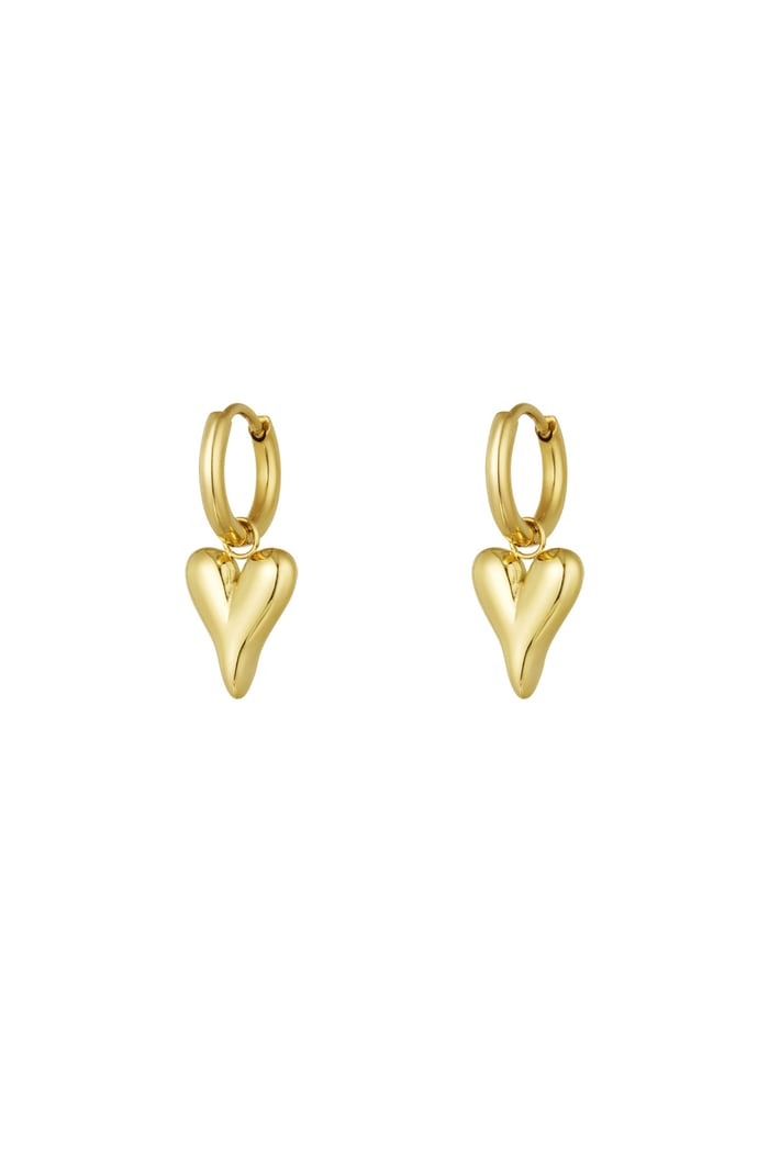 Stainless Steel Heart Shaped Earrings - Gold color 