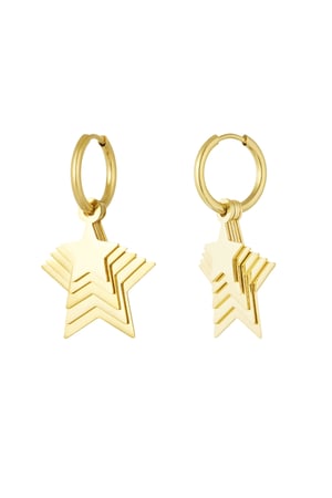 All stars earrings - Gold color h5 