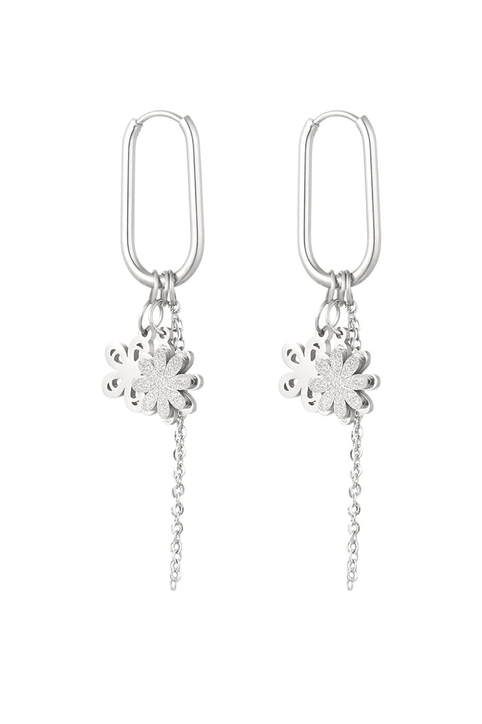 Earrings flower fiesta - Silver Color color 