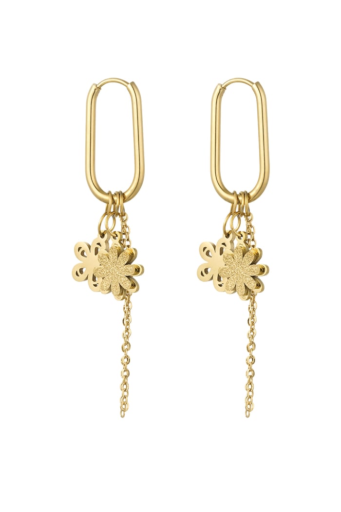 Earrings flower fiesta - Gold color 